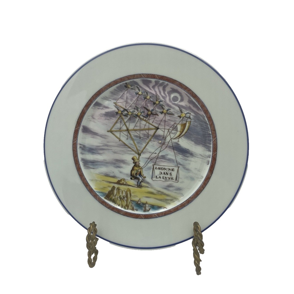 Vintage Raynaud Limoges Decorative Collector Plate The Man in‎ The Moon
